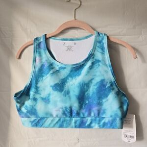 Women's Turquoise Sports Bra by Xersion in Size XL. Quick Dry, Stretch.